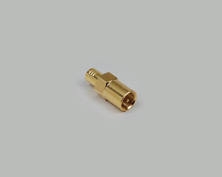 Adapter, SMB-Stecker auf FME-Stecker, vergoldet