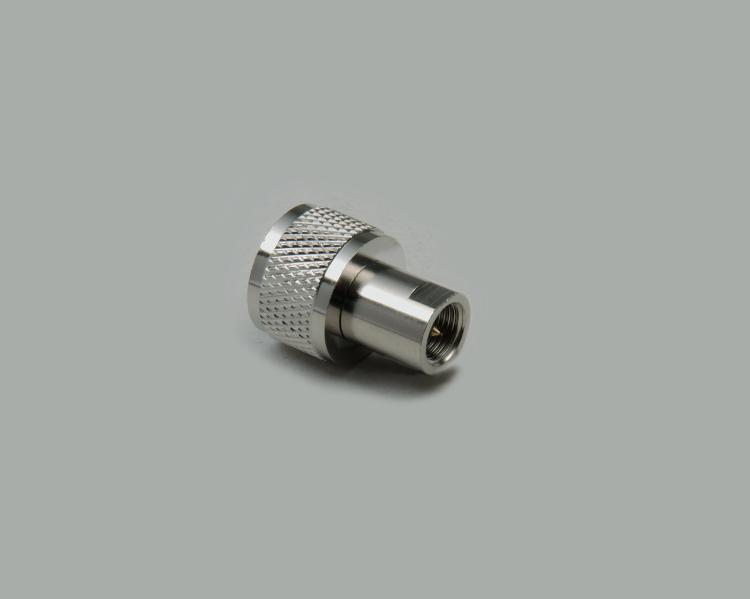 UHF plug to FME plug adapter, Delrin, 50 Ohm