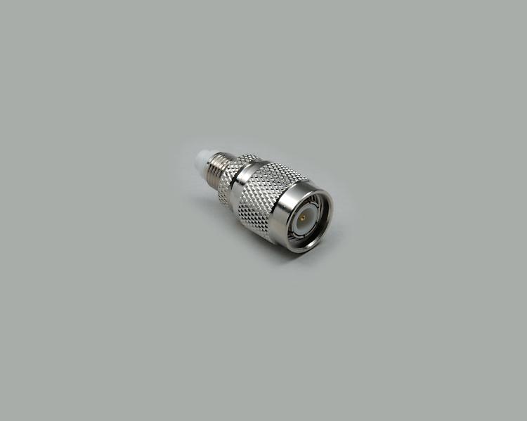 FME jack to TNC plug adapter, Delrin 50 Ohm