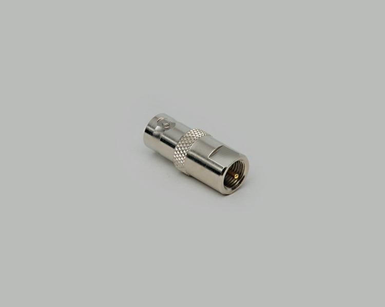 FME plug to BNC socket adapter, Delrin, 50 Ohm