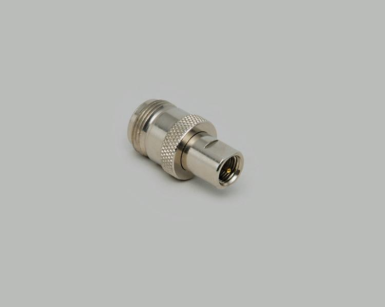 FME plug to N-socket adapter, Delrin, 50 Ohm