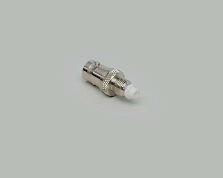 FME socket to BNC socket adapter, Delrin, 50 Ohm