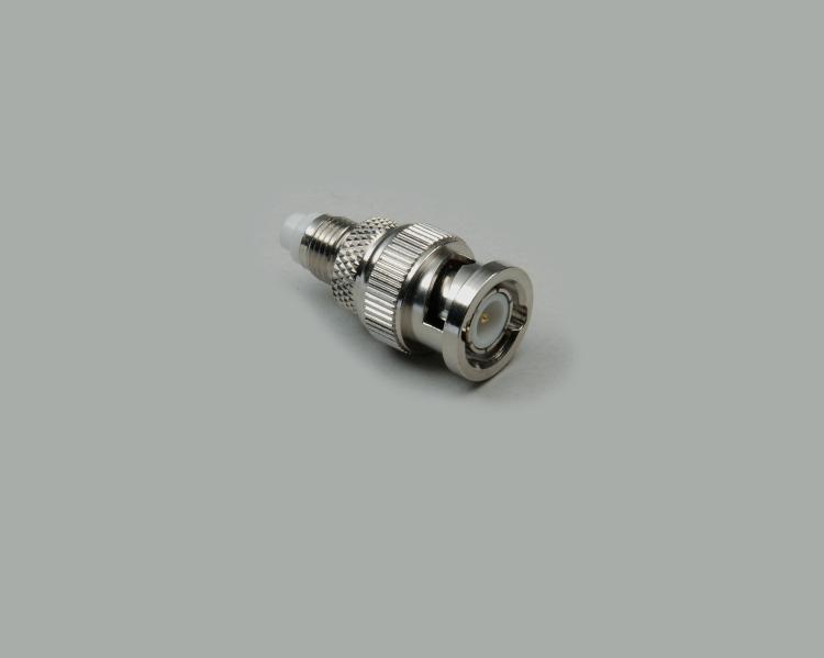 FME socket to BNC plug adapter, Delrin, 50 Ohm