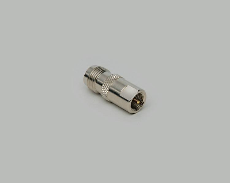 FME plug to TNC socket adapter, Teflon, 50 Ohm