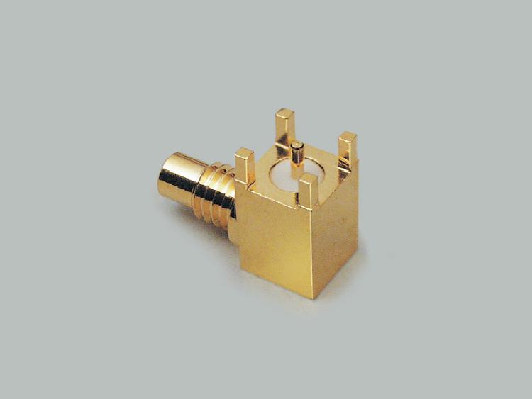 build-in SMC socket, PCB type 90°, fully gold plated, Teflon, 50 Ohm