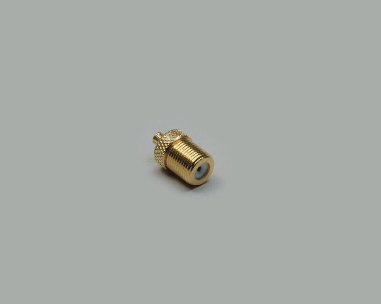 MCX plug to F-socket adapter, fully gold plated