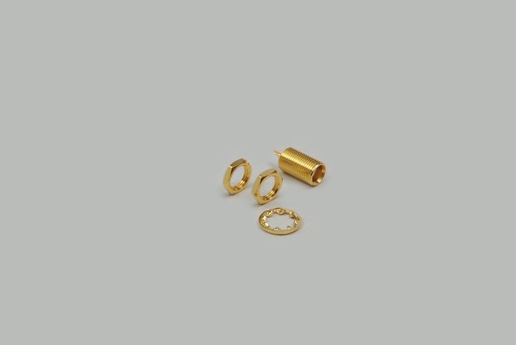 build-in MCX socket, solder type, single hole mounting, fully gold plated, Teflon, 50 Ohm