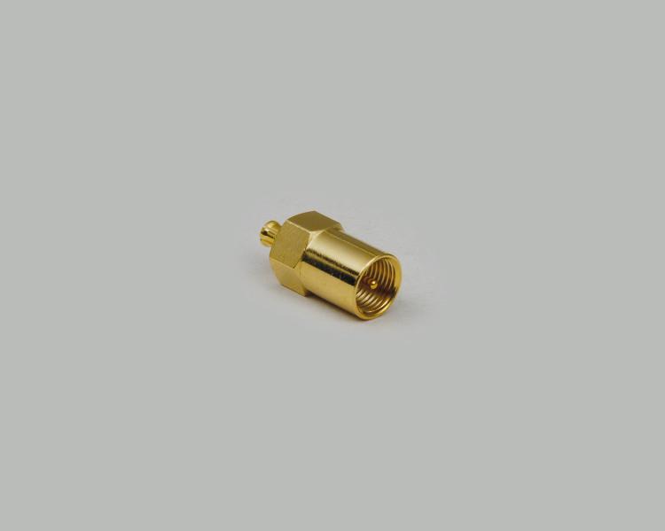 MCX plug to FME plug adapter, fully gold plated, Teflon, 50 Ohm