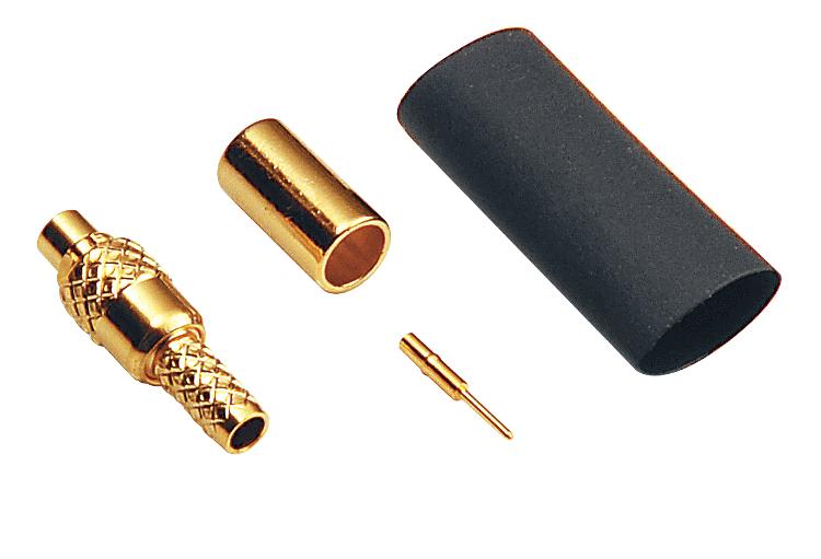MMCX plug, crimp type, fully gold plated, RG 174/ 188/ 316/U, Teflon, 50 Ohm