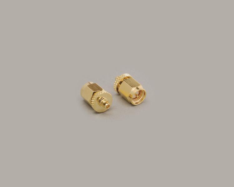 MMCX socket to SMA socket adapter, fully gold plated