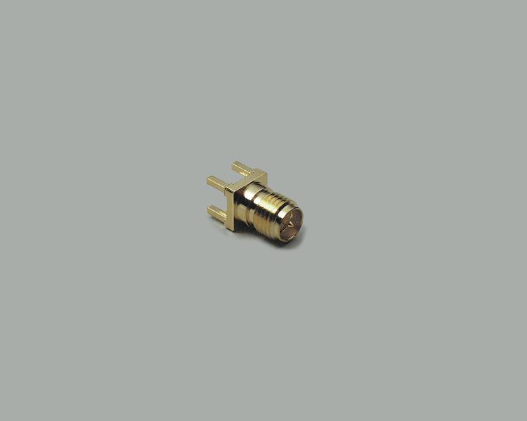 build-in SMA reverse socket, PCB type 180°, fully gold plated, Teflon, 50 ohm