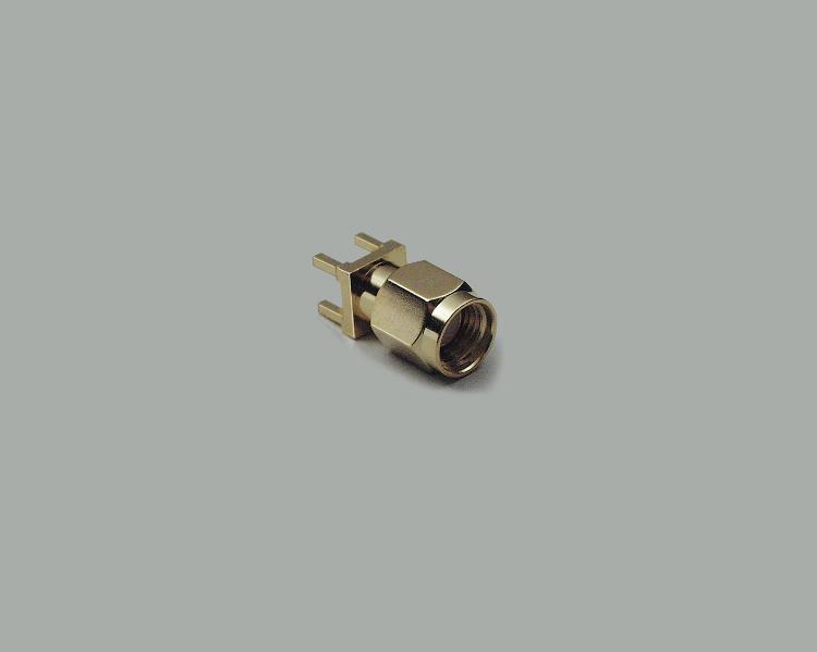 build-in SMA reverse plug, PCB type 180°, fully gold plated, Teflon, 50 Ohm