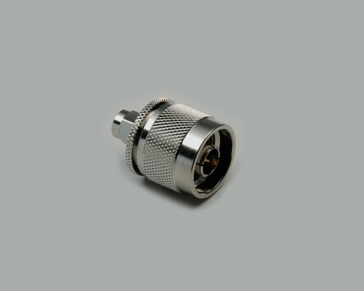 SMA reverse plug to N-plug adapter, Teflon, 50 Ohm