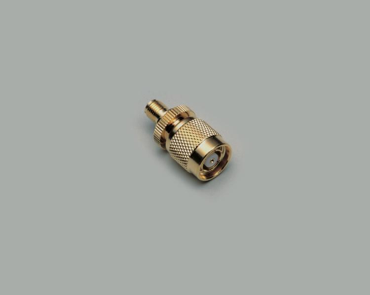 TNC reverse plug to SMA socket adapter, fully gold plated, Teflon, 50 Ohm