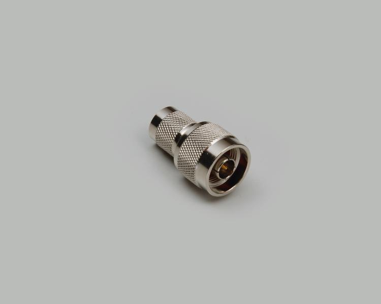 TNC reverse plug to N-plug adapter, Teflon, 50 Ohm