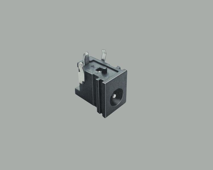 build-in low power socket 1,65/5,15mm, PCB type 90°, closed circuit, housing slot