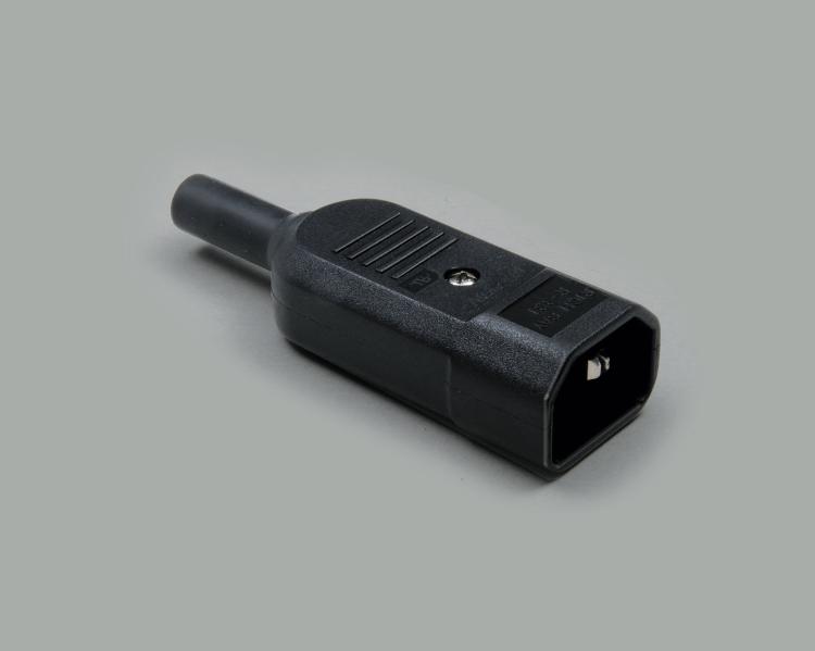 IEC CEE-22 plug, screw type, straight version, 65°C, black