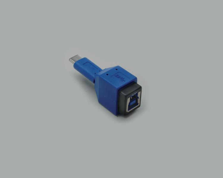Stecker männlich für Leitungen USB B werkzeuglos PIN 4  grau UP0004 USB und IEE 