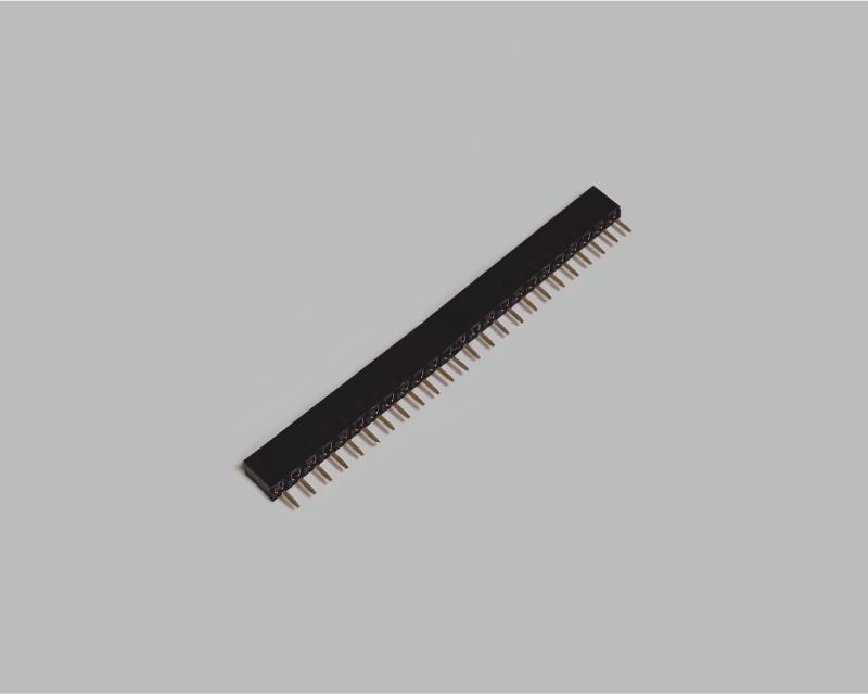 female header single row 24-pins, straight, gold plated, pitch 2,00mm, height 4,3mm, insulator Nylon 6T, not seperable