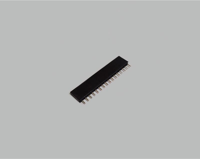 female header single row 16-pins, straight, gold plated, pitch 2,54mm, height 8,5mm, not seperable