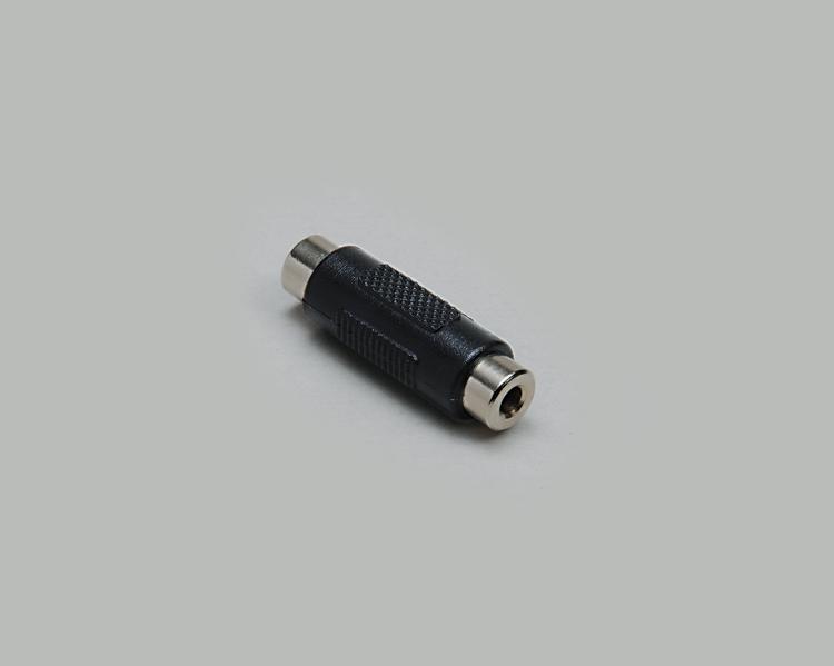 Adapter, Klinkenkupplung 3,5mm Stereo auf Klinkenkupplung 3,5mm Stereo, vergoldete Kontakte