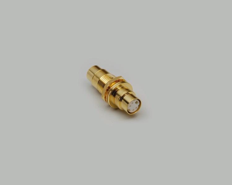 build-in Mini-DIN adapter, socket to socket, 4-pin, fully gold plated