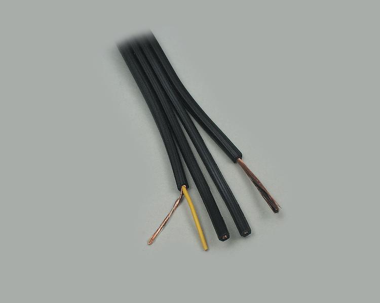 audio cable Ø2x0,14mm² (2x18x0,10mm), single shielding, flat, separable, grey
