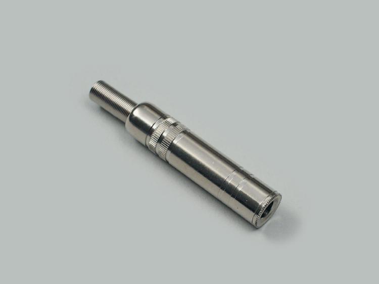 Klinkenkupplung 6,3mm, Metallausführung, mit Knickschutz, 6,3mm, Mono