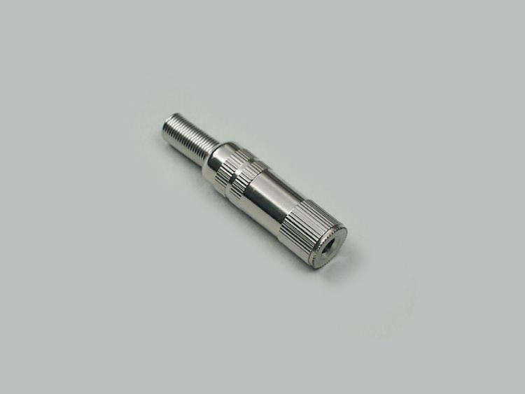 Klinkenkupplung 3,5mm, Metallausführung, mit Knickschutz, 3,5mm, Mono