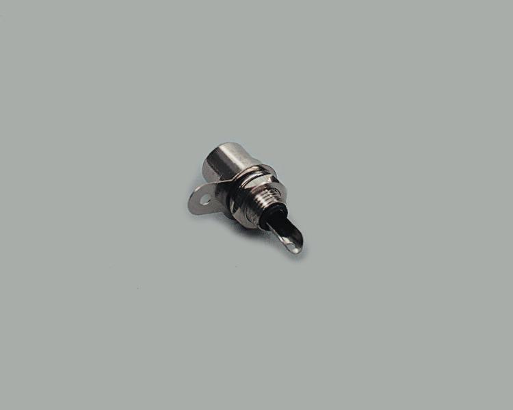 build-in RCA socket, metal version, single hole mounting, black color ring