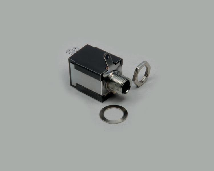 Klinkenbuchse 6,3mm Mono, mit Schalter, unisolierte Ausführung