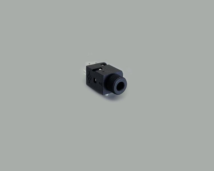 build-in audio socket 3,5mm stereo, with two switches, single hole mounting, high quality