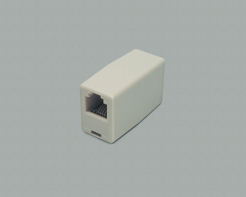 Modular- Adapter, Kupplung auf Kupplung 8-polig 8P8C(RJ45), ungeschirmt, Verschaltung 1:1, Farbe schwarz