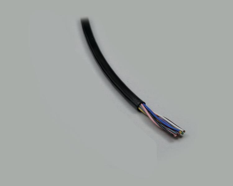 PUR Elektronik-Leitung Li12Y11Y 6 x 0,50mm² (6 x 28 x 0,15mm), Durchmesser 5,80mm, halogenfrei, Farbe schwarz