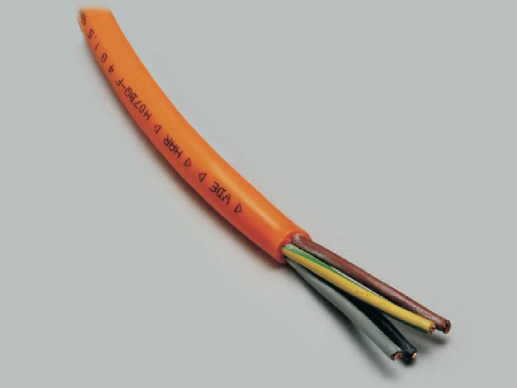 PUR Starkstrom-Leitung H05 BQ-F2 x 0,75mm² (2 x 24 x 0,21mm), Durchmesser 5,70mm bis 7,40mm, Farbe orange