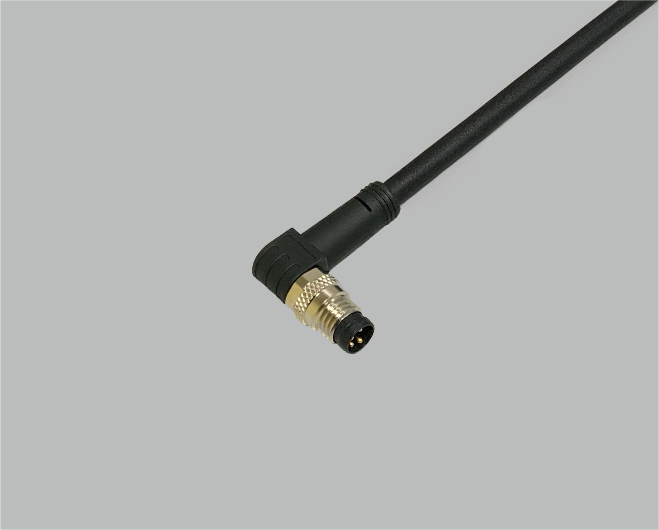 M8 Sensor/Aktor Anschlussleitung PUR, Stecker gewinkelt, 4-polig, auf offenes Ende, 0,25 mm², schwarz, 2 m